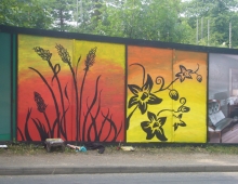 Rydon Community college paint the hoardings along Manleys Hill 2013